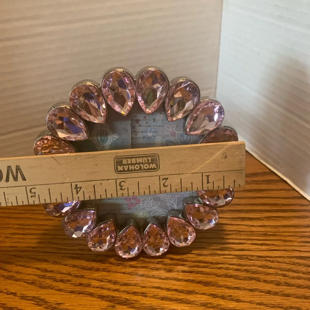 Pink Teardrop Crystal Photo Frame baby, girls, gift, bling wedding